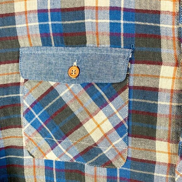Propper Blend Flannel Shirt Young Mens XXL Blue Gray Plaid Outdoor Lumberjack - Picture 3 of 13